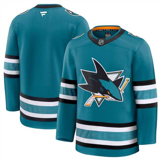 Mens San Jose Sharks Custom Teal 2024-25 Home Stitched Hockey Jersey